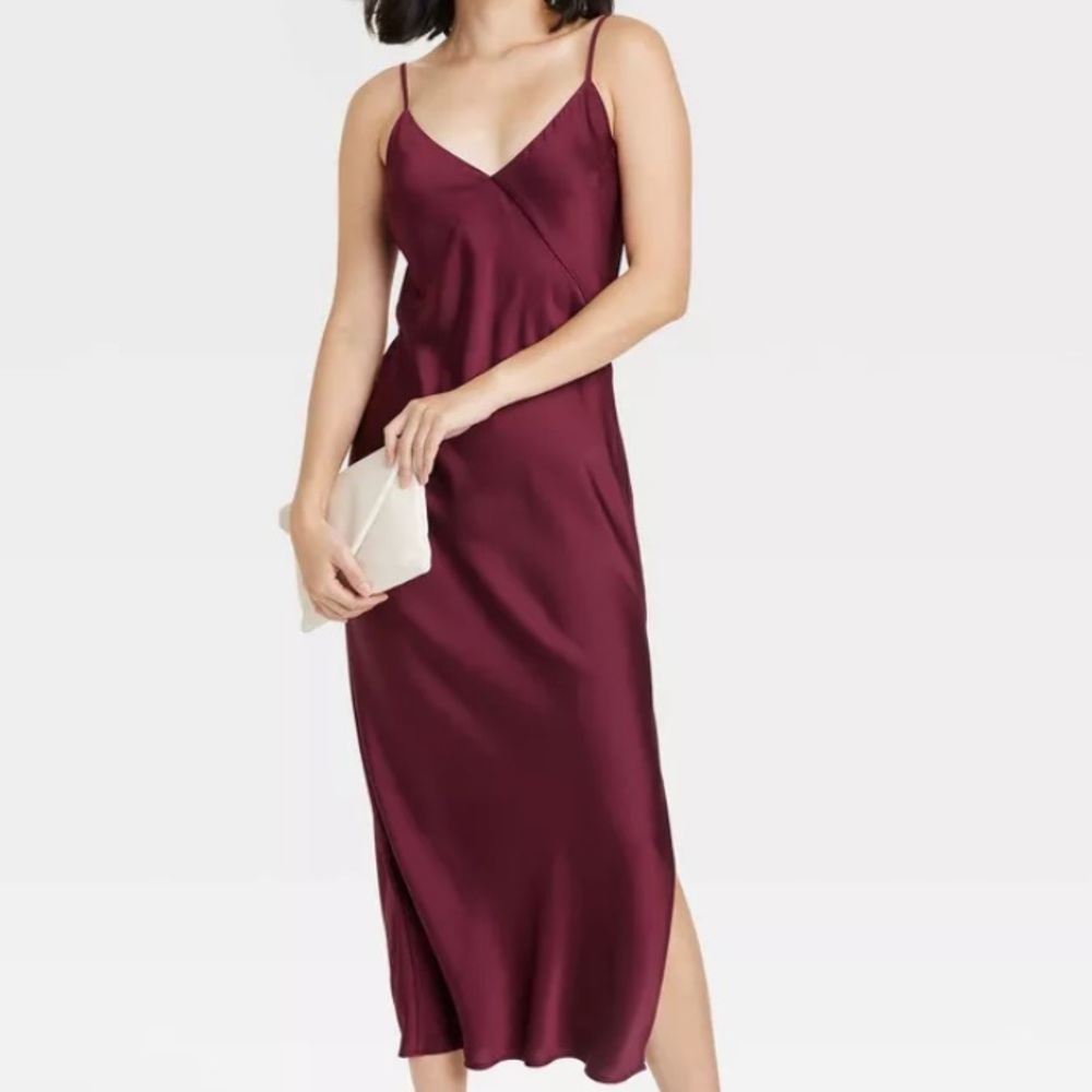 A New Day Deep Crimson Slip Dress